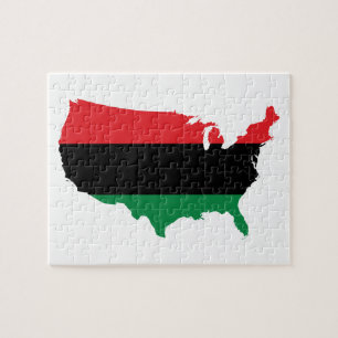 African American _ Red, Black & Green Colours Jigsaw Puzzle