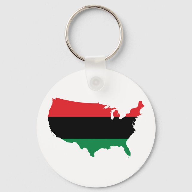 African American _ Red, Black & Green Colours Key Ring (Front)