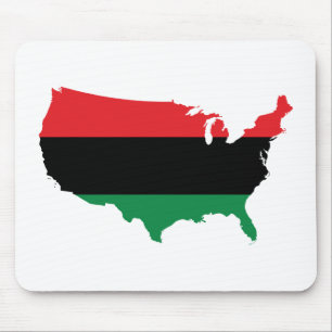 African American _ Red, Black & Green Colours Mouse Mat