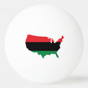 African American _ Red, Black & Green Colours Ping Pong Ball