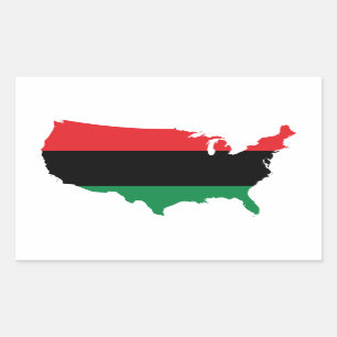 African American _ Red, Black & Green Colours Rectangular Sticker