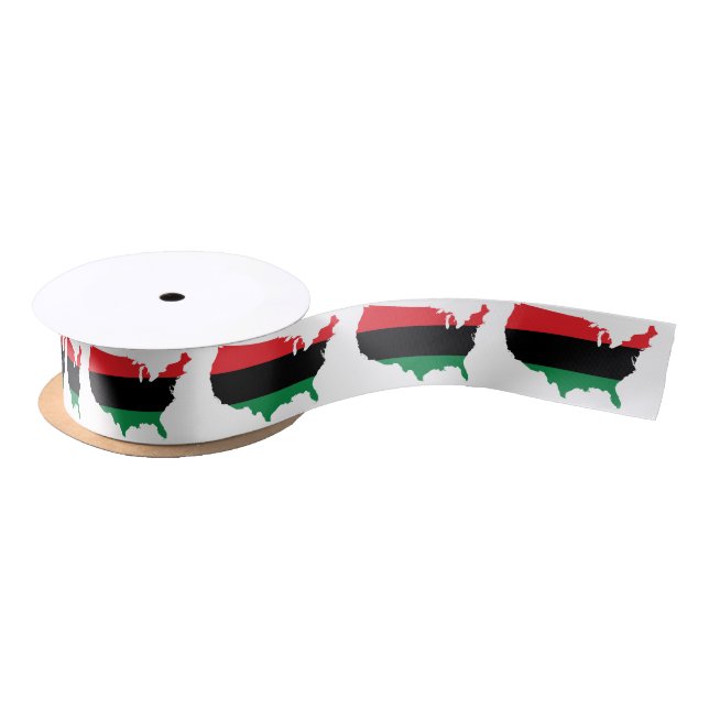 African American _ Red, Black & Green Colours Satin Ribbon (Spool)