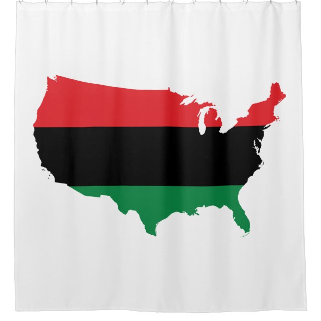 African American _ Red, Black & Green Colours Shower Curtain (Front)