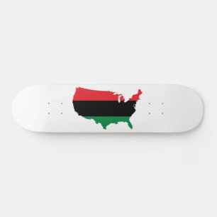 African American _ Red, Black & Green Colours Skateboard