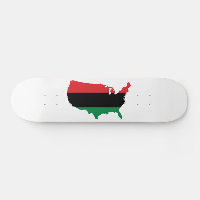 African American _ Red, Black & Green Colours Skateboard (Horz)