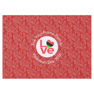 African American Red Letters LOVE Flag Personalise Tablecloth