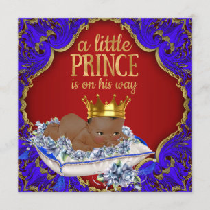 African American Royal Prince Baby Shower Invitation