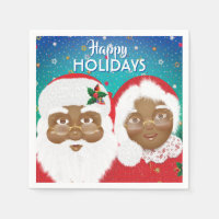 African American Santa and Mrs Claus Christmas