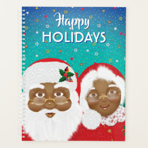African American Santa and Mrs Claus Christmas Planner