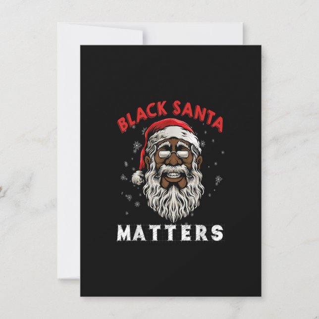 African American Santa Black Matters Christmas Paj Invitation (Front)