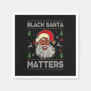 African American Santa Black Matters Christmas Paj Napkin