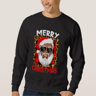 African American Santa Black Merry Christmas 2021 Sweatshirt