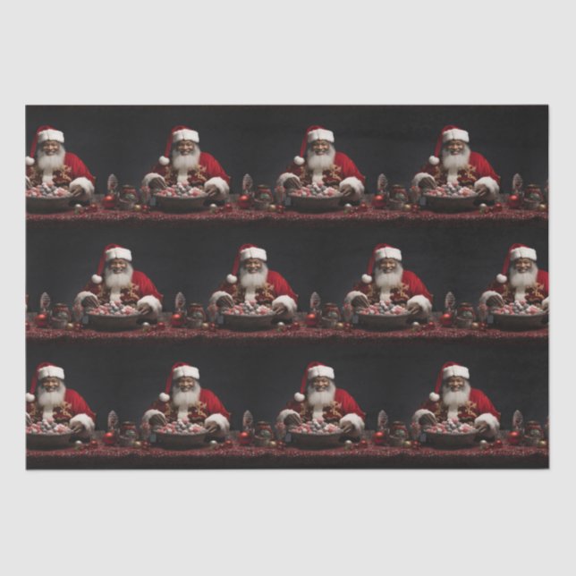 African American Santa Candy Claus Wrapping Paper (Front)