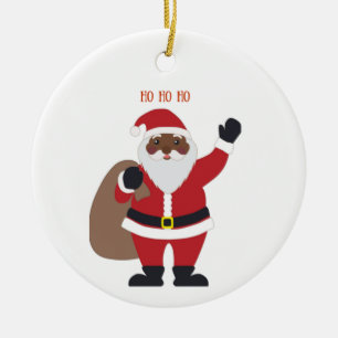 African American Santa Ceramic Tree Decoration