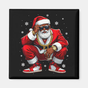 African American Santa Christmas Black Xmas Women  Magnet