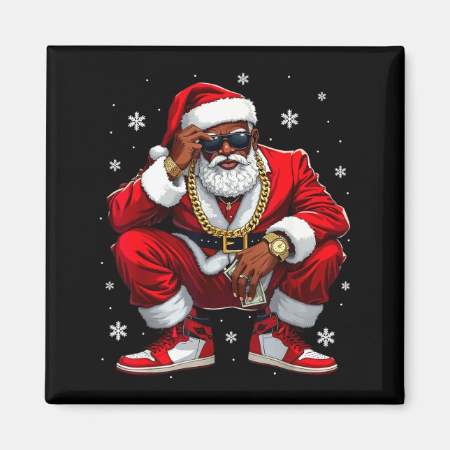 African American Santa Christmas Black Xmas Women  Magnet (Front)