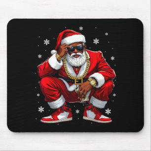 African American Santa Christmas Black Xmas Women  Mouse Mat