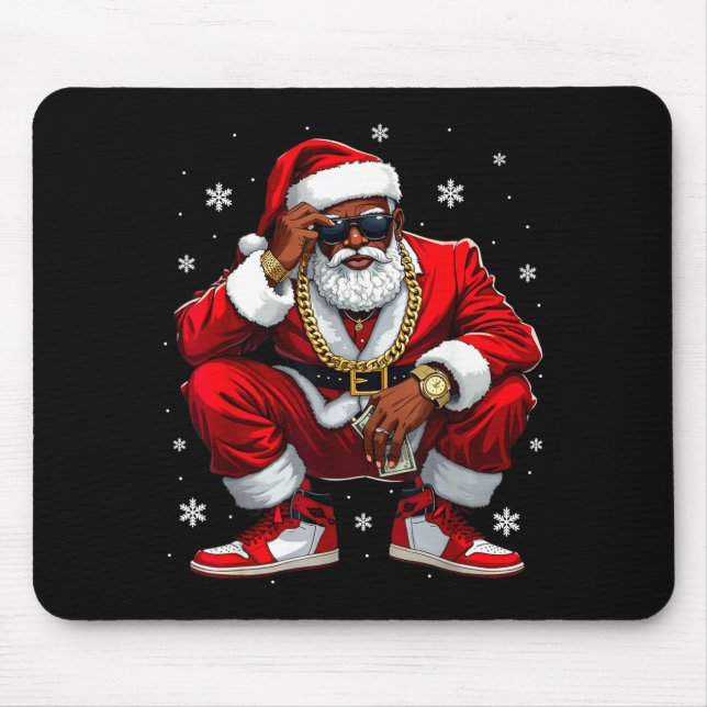 African American Santa Christmas Black Xmas Women  Mouse Mat (Front)