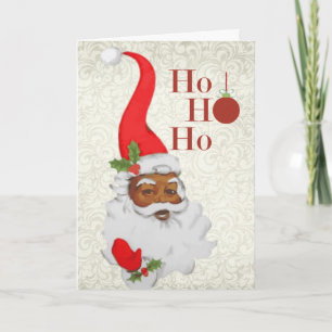 African American Santa Christmas Card