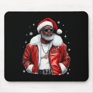 African American Santa Christmas Cool Black Afro K Mouse Mat