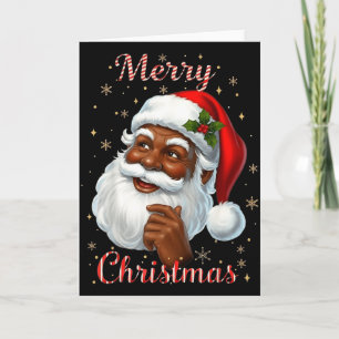 African American Santa Christmas Cool Black X-mas  Card