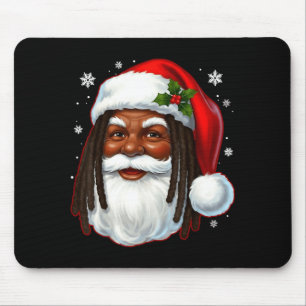 African American Santa Christmas Cool Black X-mas  Mouse Mat
