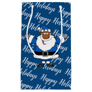 African American Santa Christmas Hanukkah Kwanzaa Small Gift Bag