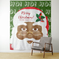 African American Santa Christmas Holiday Backdrop