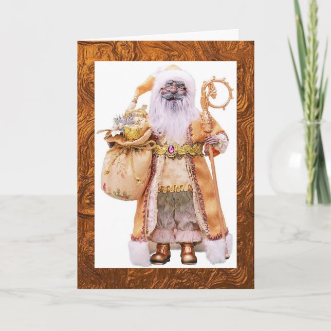 African American Santa Christmas Holiday Card (Front)