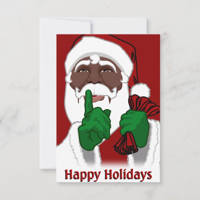 African American Santa Christmas Invitations (Front)