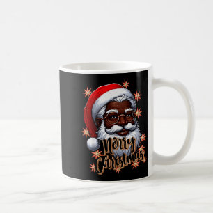 African American Santa Christmas Pajama Black X-ma Coffee Mug
