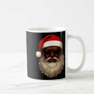 African American Santa Christmas Pajama Cool Black Coffee Mug