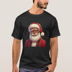 African American Santa Christmas Pajama Vintage Bl T-Shirt