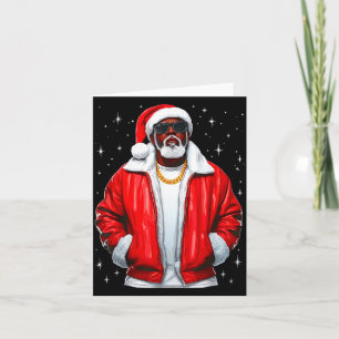 African American Santa Christmas Pajamas Cool Blac Card