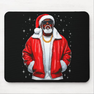 African American Santa Christmas Pajamas Cool Blac Mouse Mat