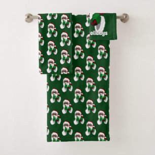 African American Santa Christmas Towels & Decor