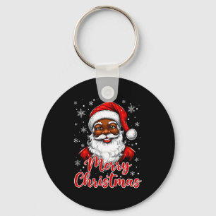 African American Santa Christmas Vintage Afro Blac Key Ring