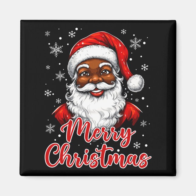African American Santa Christmas Vintage Afro Blac Magnet (Front)