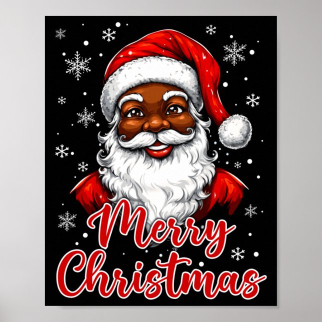 African American Santa Christmas Vintage Afro Blac Poster (Front)