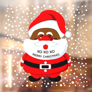 African-American Santa Claus and snow Christmas Window Cling