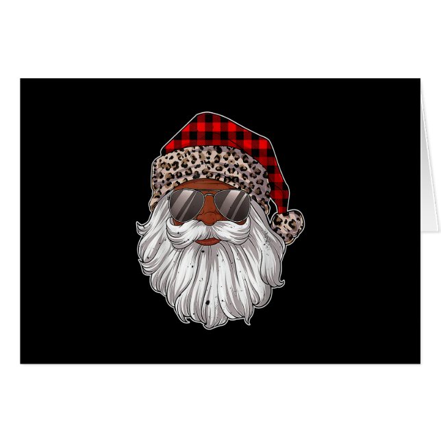 African American Santa Claus Black Christmas Leopa (Front Horizontal)