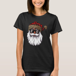 African American Santa Claus Black Christmas Leopa T-Shirt