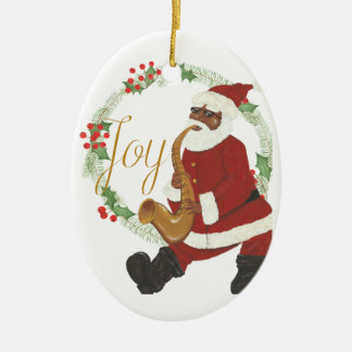African American Santa Claus Ceramic Tree Decoration