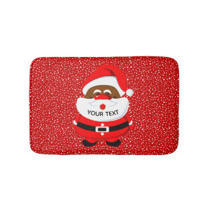 African American Santa Claus, Christmas holiday Bath Mat