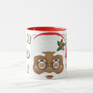 African American Santa Claus Christmas Holiday Mug