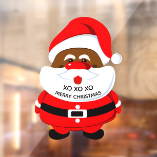 African-American Santa Claus Christmas holiday Window Cling