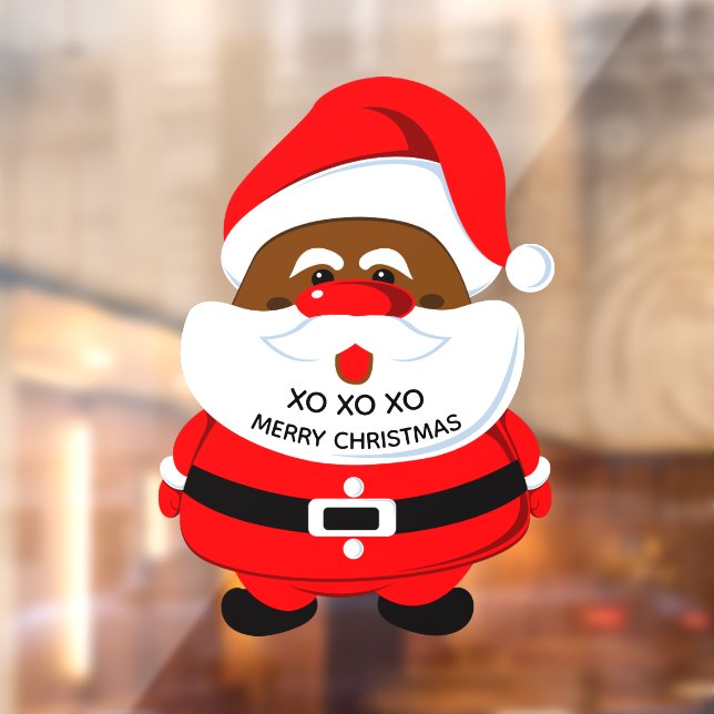 African-American Santa Claus Christmas holiday Window Cling (Sheet 2)