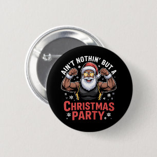 African American Santa Claus Christmas Pajama 6 Cm Round Badge
