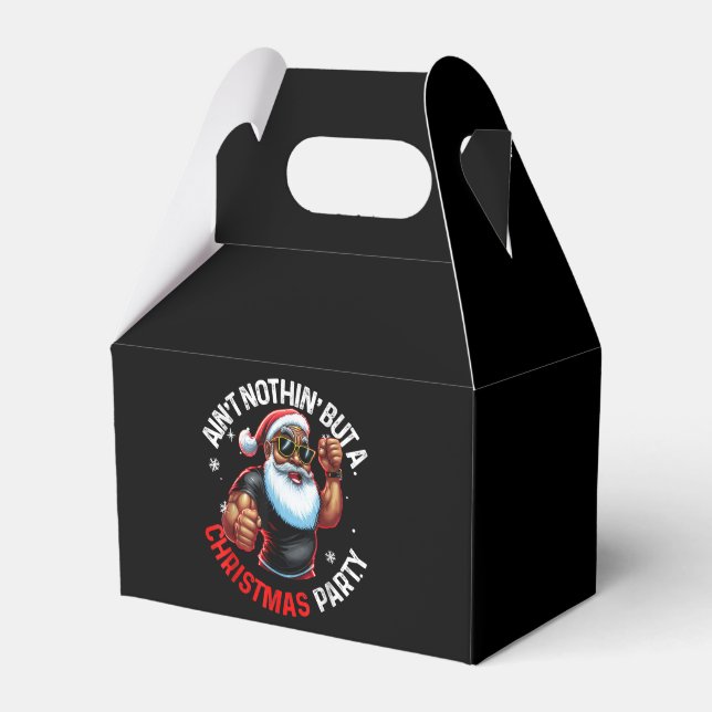 African American Santa Claus Christmas Pajama Favour Box (Front Side)