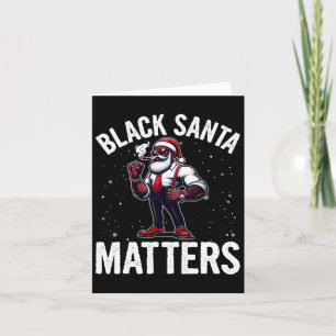 African American Santa Claus Christmas Pajama Men  Card